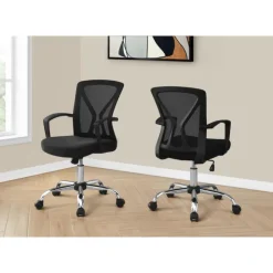 Monarch Office chair - / chrome base on castors - Black Best
