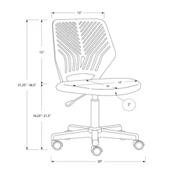 Monarch Office chair - juvenile / base on castors - Black Online