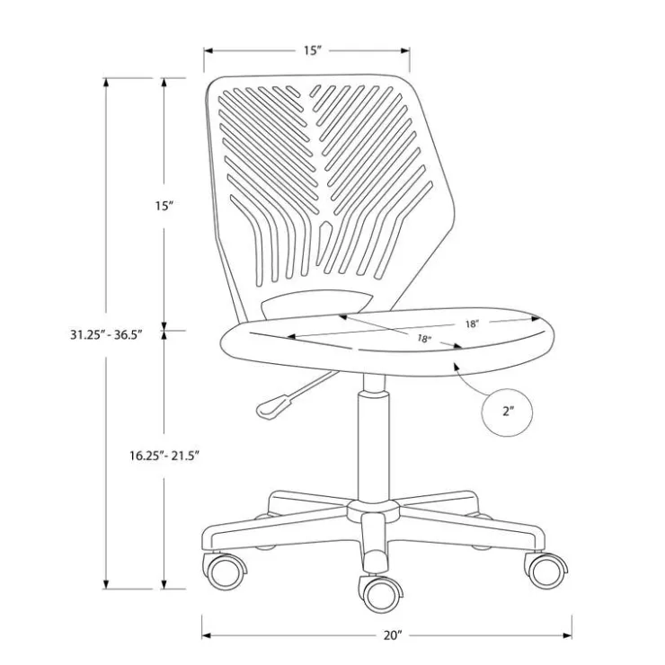 Monarch Office chair - juvenile / base on castors - Black Online
