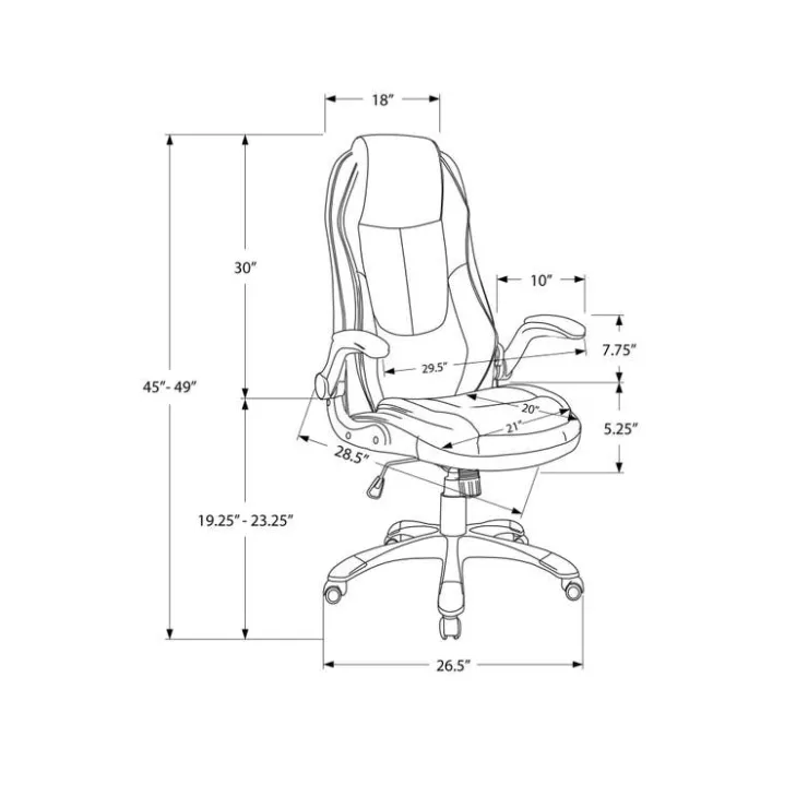 Monarch Office chair - leather-look / high back executive - Black New