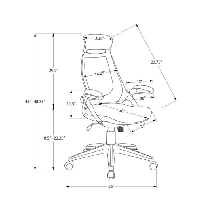 Monarch Office chair - leather-look / multi position - Black Best