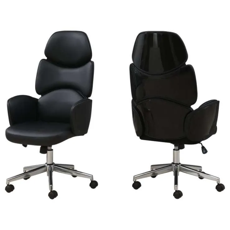 Monarch Office chair - executive / padded backrest and sides / metal base - adjustabl - Black Online
