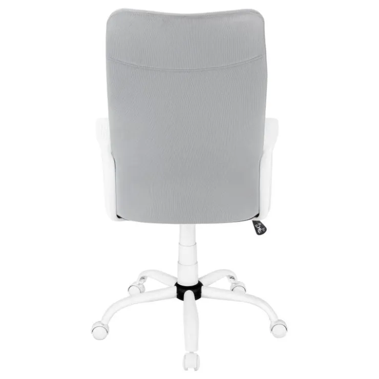 Monarch Office chair - executive / fixed armrests - adjustable height - grey fabric / - White Hot