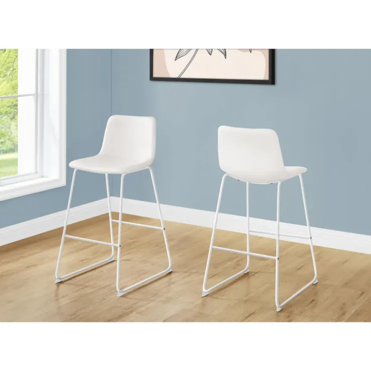 Monarch Office chair - standing desk / metal frame - curved backrest / leather- - White Hot