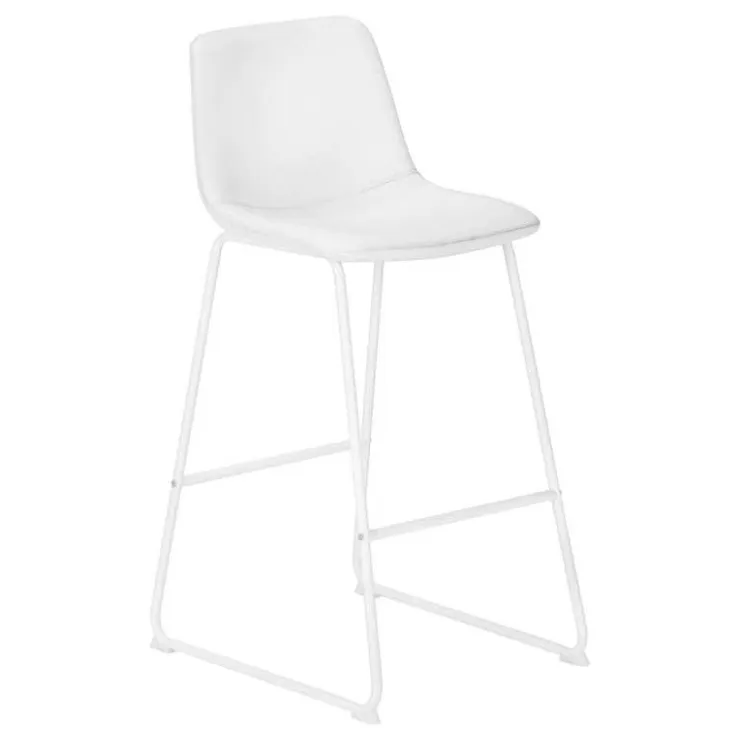 Monarch Office chair - standing desk / metal frame - curved backrest / leather- - White Hot