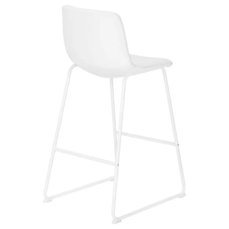 Monarch Office chair - standing desk / metal frame - curved backrest / leather- - White Hot