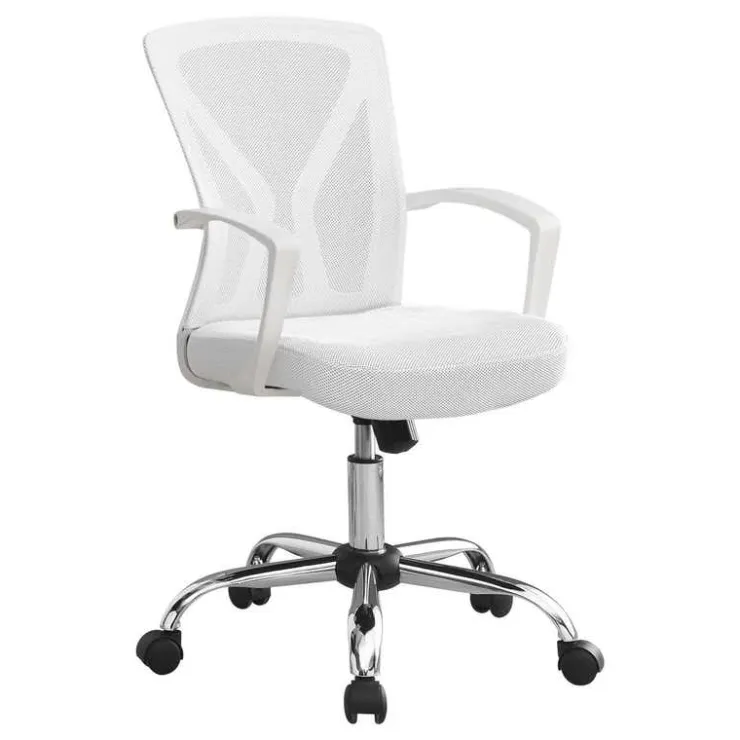 Monarch Office chair - / chrome base on castors - White New