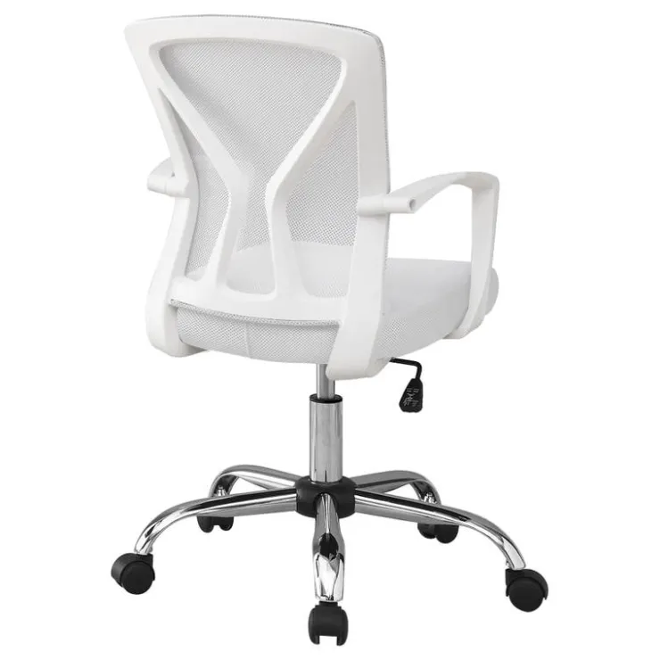 Monarch Office chair - / chrome base on castors - White New