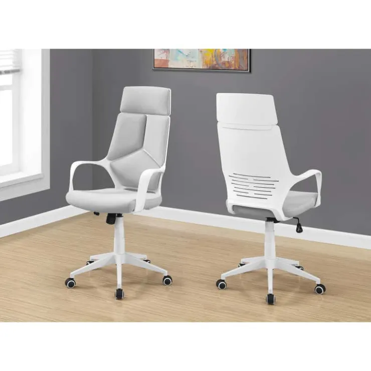 Monarch Office chair - / grey fabric / high back executive - White Outlet