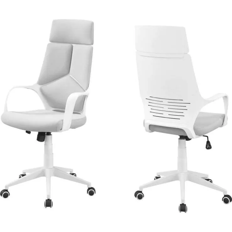 Monarch Office chair - / grey fabric / high back executive - White Outlet