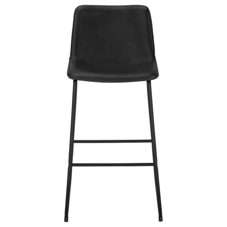 Monarch Office chair standing desk / metal frame - curved backrest / leather- - Black Best