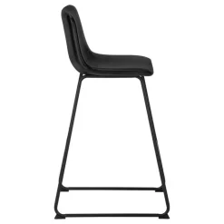 Monarch Office chair standing desk / metal frame - curved backrest / leather- - Black Best