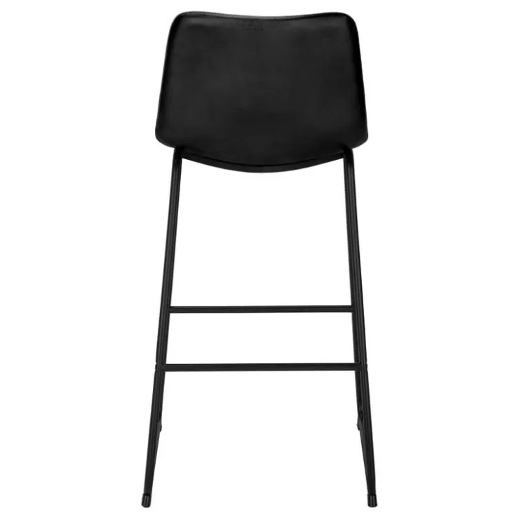 Monarch Office chair standing desk / metal frame - curved backrest / leather- - Black Best