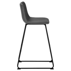 Monarch Office chair standing desk / metal frame - curved backrest / grey leather-l - Dark Grey Clearance