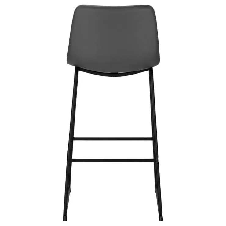 Monarch Office chair standing desk / metal frame - curved backrest / grey leather-l - Dark Grey Clearance