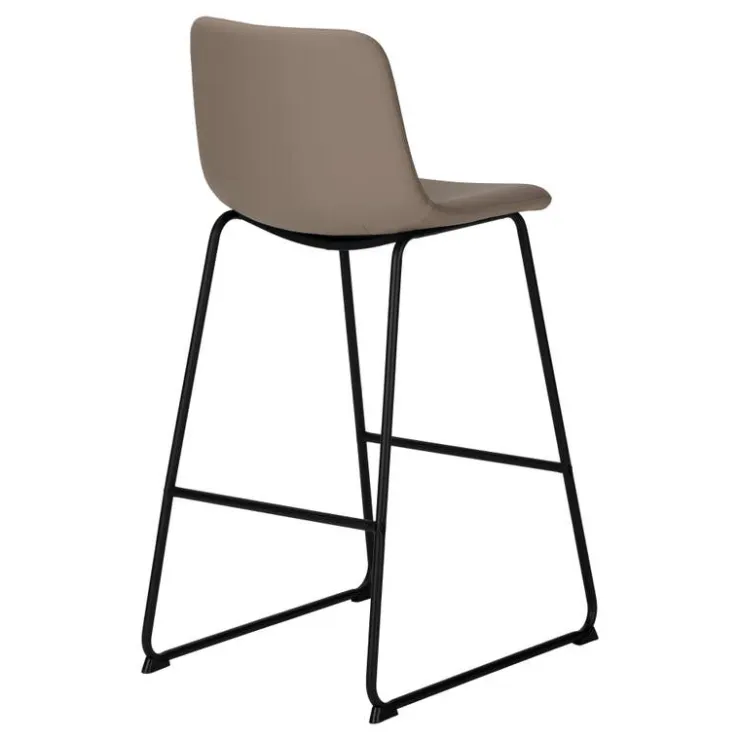 Monarch Office chair standing desk / metal frame - curved backrest / leather- - Taupe Hot