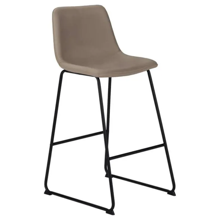 Monarch Office chair standing desk / metal frame - curved backrest / leather- - Taupe Hot