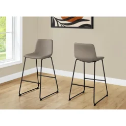Monarch Office chair standing desk / metal frame - curved backrest / leather- - Taupe Hot