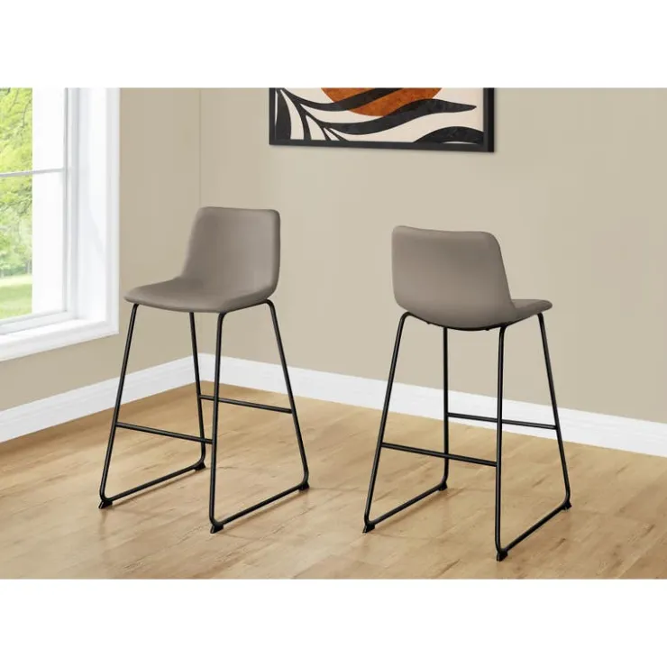 Monarch Office chair standing desk / metal frame - curved backrest / leather- - Taupe Hot