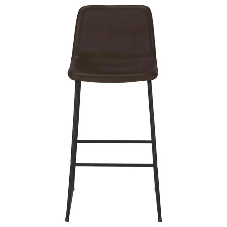 Monarch Office chair standing desk / metal frame - curved backrest / leather- - Brown Clearance