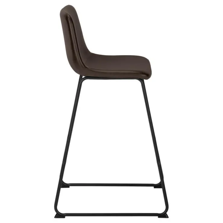 Monarch Office chair standing desk / metal frame - curved backrest / leather- - Brown Clearance