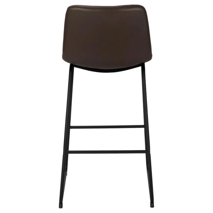 Monarch Office chair standing desk / metal frame - curved backrest / leather- - Brown Clearance