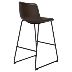 Monarch Office chair standing desk / metal frame - curved backrest / leather- - Brown Clearance