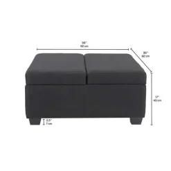Sofa By Fancy Ottoman with Storage Dark grey New