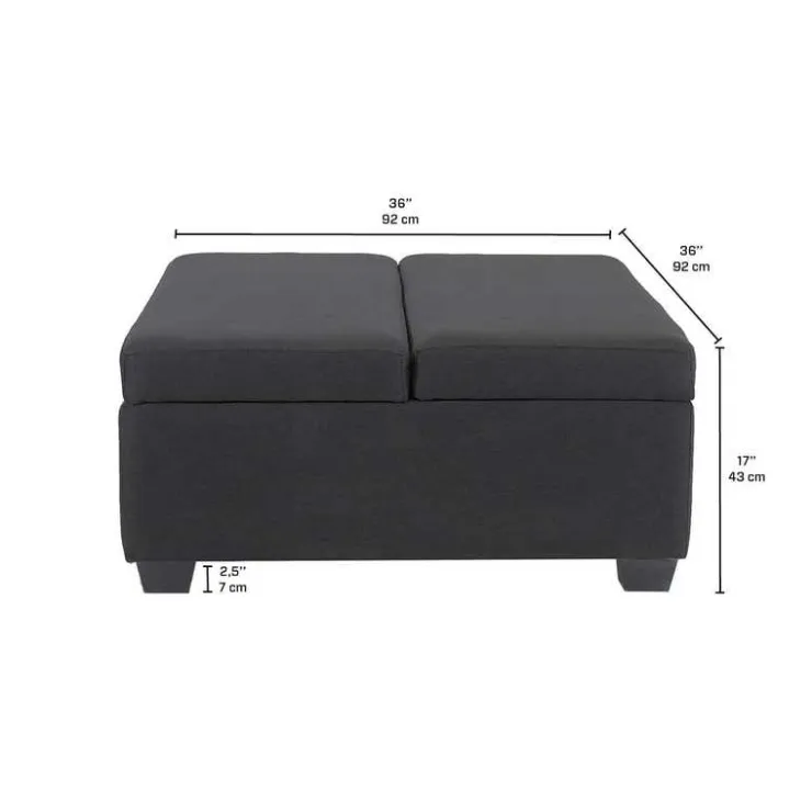 Sofa By Fancy Ottoman with Storage Dark grey New