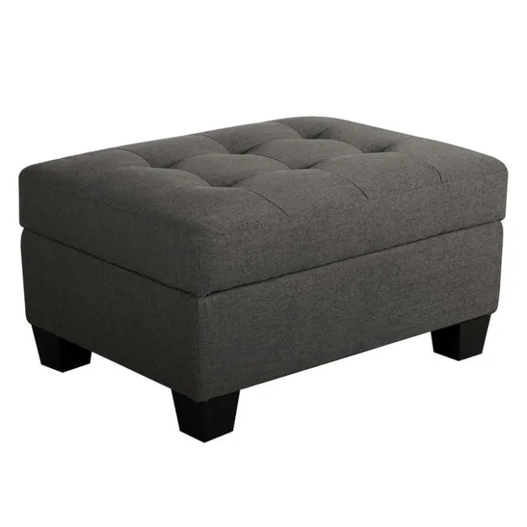 Ottoman with Storage Grey Discount
