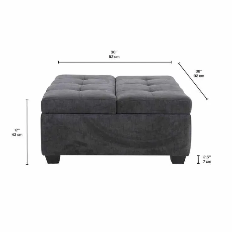Sofa By Fancy Ottoman with Storage - Charcoal Grey Hot