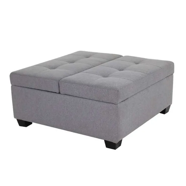 Sofa By Fancy Ottoman with Storage - Grey Silver Best