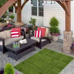 Outdoor Faux Grass Rug - 4 x 6 Green Outlet
