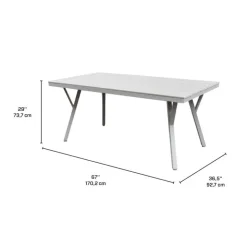 Outdoor Polywood and Aluminum Table with 4 Chairs BEIGE/GREY New