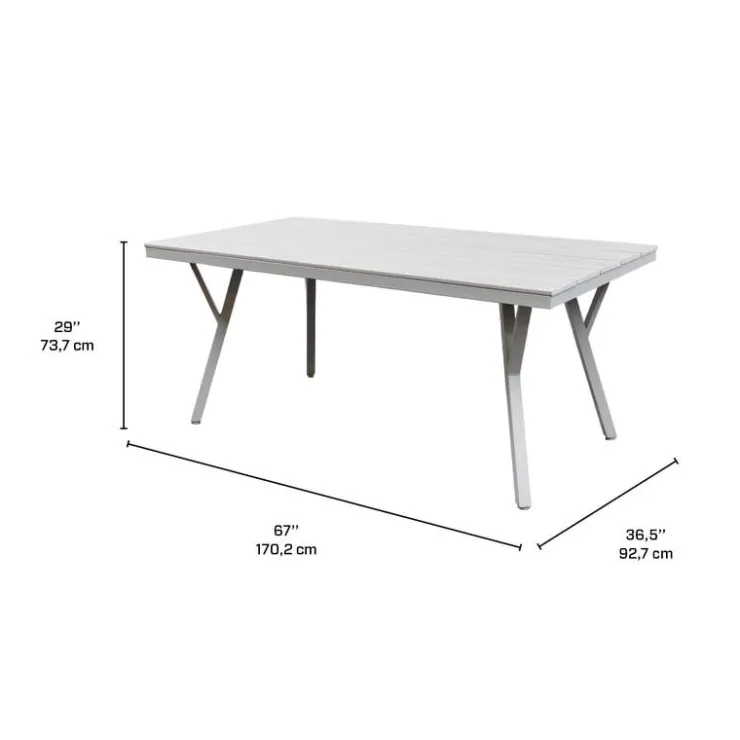 Outdoor Polywood and Aluminum Table with 4 Chairs BEIGE/GREY New