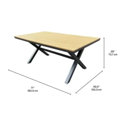 Outdoor Polywood and Aluminum Table with 6 Chairs Grey Online