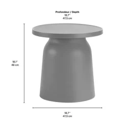 Outdoor Resin Conversation Set with 1 Accent Table and 2 Stackable Seats - Grey Outlet