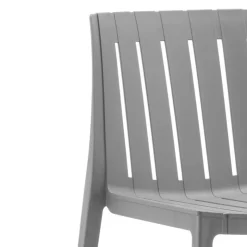 Outdoor Resin Dining Set with 1 Rectangular Table and 6 Stackable Chairs - Grey New