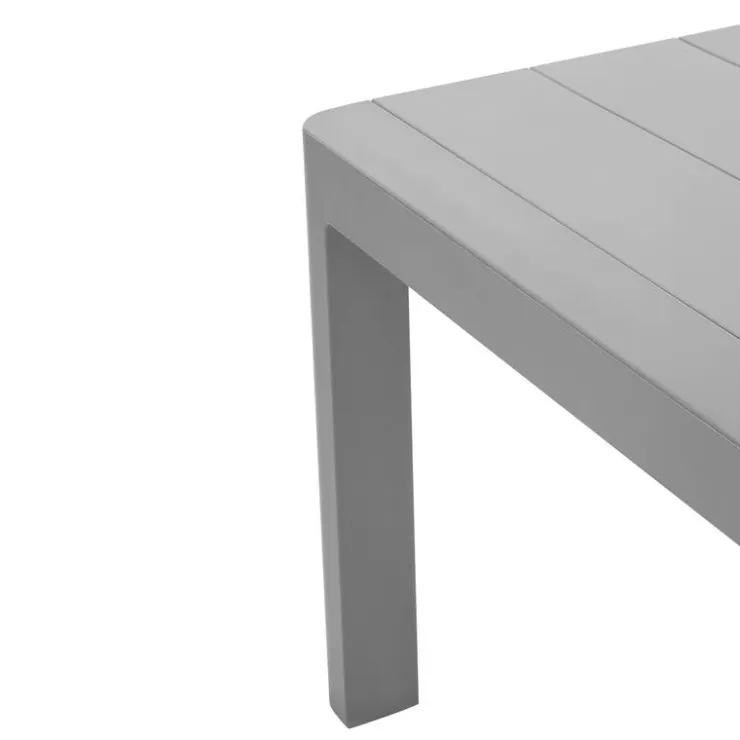 Outdoor Resin Dining Set with 1 Rectangular Table and 6 Stackable Chairs - Grey New