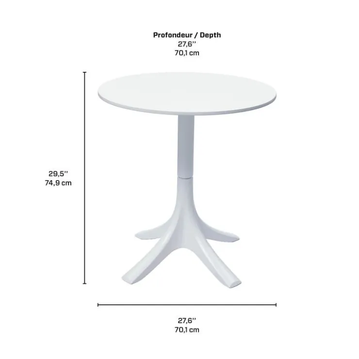 Outdoor Resin Dining Set with 1 Round Table and 4 Stackable Chairs - White Discount