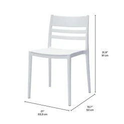 Outdoor Resin Dining Set with 1 Round Table and 4 Stackable Chairs - White Discount