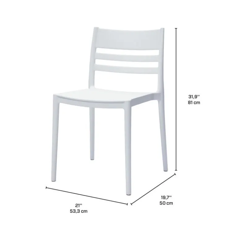 Outdoor Resin Dining Set with 1 Round Table and 4 Stackable Chairs - White Discount