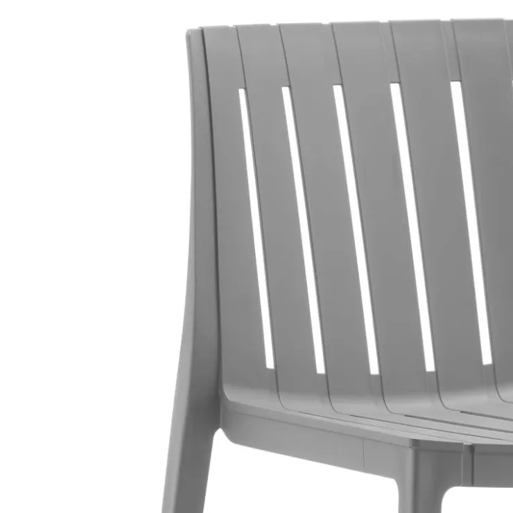 Outdoor Resin Dining Set with 1 Rectangular Table and 4 Stackable Chairs - Grey