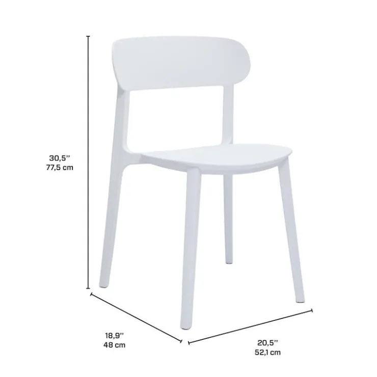 Outdoor Resin Dining Set with 1 Round Table and 4 Stackable Chairs - White New