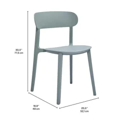 Outdoor Resin Dining Set with 1 Round Table and 4 Stackable Chairs - Grey Discount