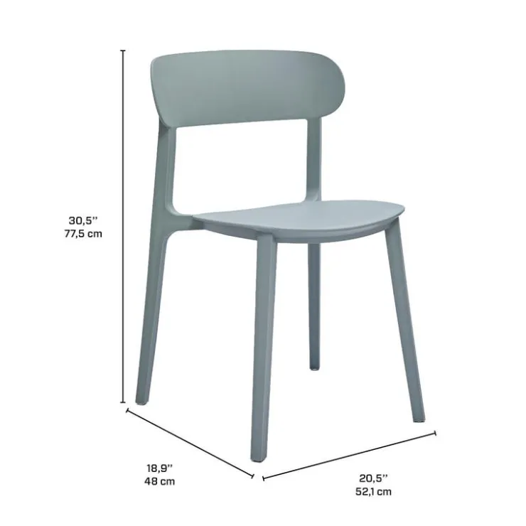 Outdoor Resin Dining Set with 1 Round Table and 4 Stackable Chairs - Grey Discount