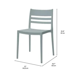 Outdoor Resin Dining Set with 1 Round Table and 4 Stackable Chairs - Grey Discount