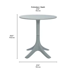 Outdoor Resin Dining Set with 1 Round Table and 4 Stackable Chairs - Grey Discount