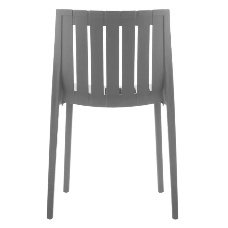 Outdoor Resin Stackable Chairs (Set of 2) - Grey New