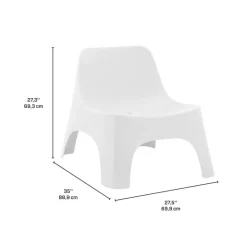 Outdoor Resin Stackable Seat - White Outlet